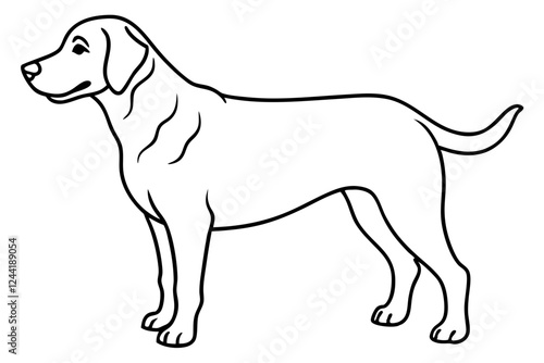 dog silhouette line art vector illustration with a white background
