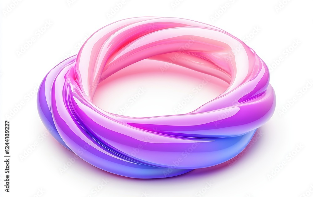 Neon pink and purple dual-tone splash forming a smooth arc, isolated on white Neon pink and purple dual-tone splash forming a smooth arc, isolated on white