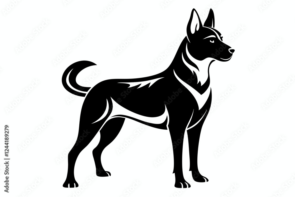 dog silhouette line art vector illustration with a white background dog silhouette line art vector illustration with a white background