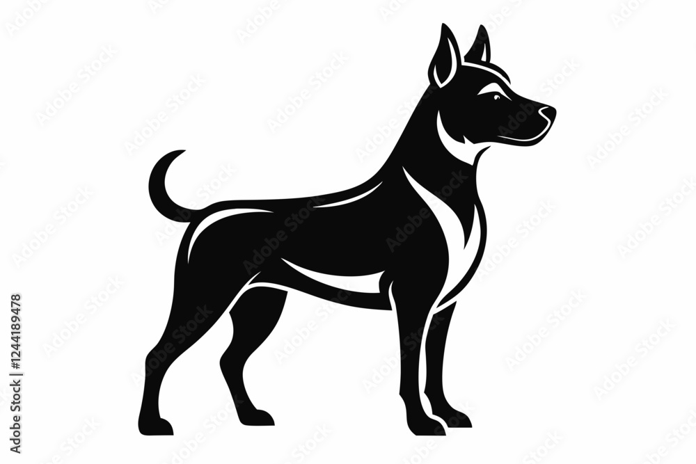 dog silhouette line art vector illustration with a white background dog silhouette line art vector illustration with a white background