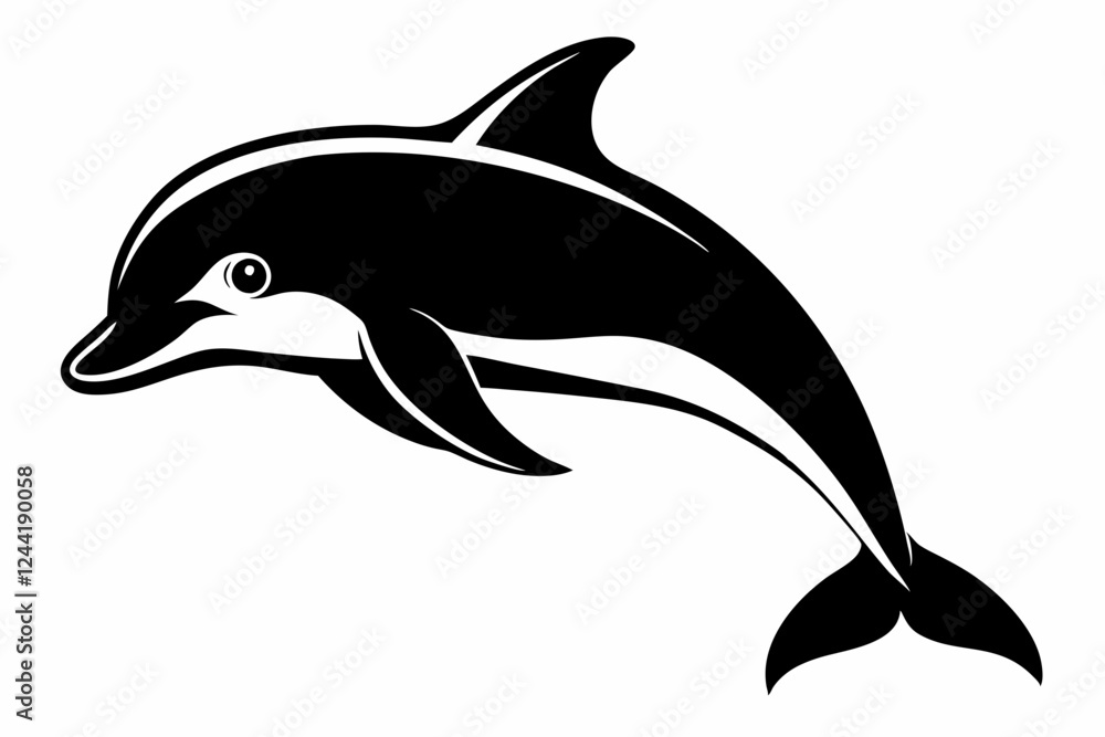 dolphin silhouette line art vector illustration with a white background dolphin silhouette line art vector illustration with a white background