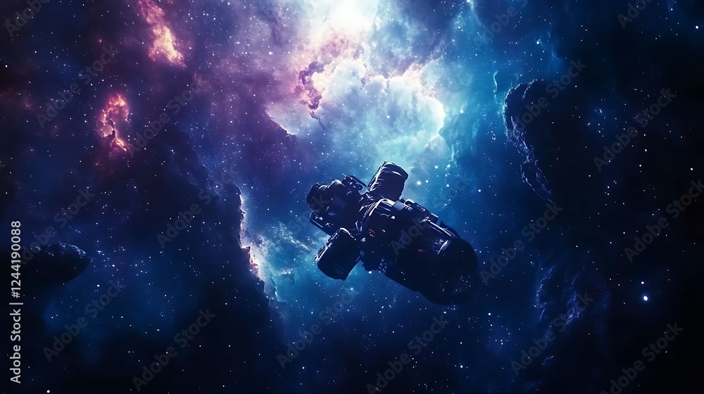 custom made wallpaper toronto digitalSpacecraft circling moon space fiery rocket propulsion stunning cosmic travel images