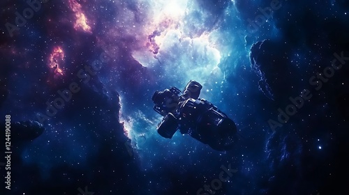 Wallpaper Mural Spacecraft circling moon space fiery rocket propulsion stunning cosmic travel images Torontodigital.ca