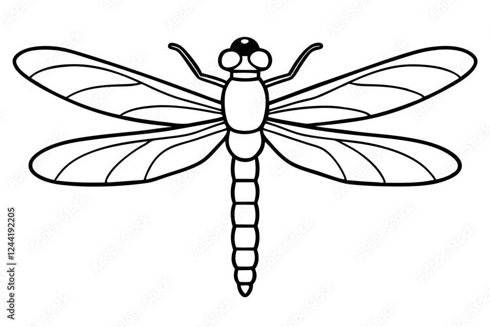 dragonfly silhouette line art vector illustration with a white background dragonfly silhouette line art vector illustration with a white background