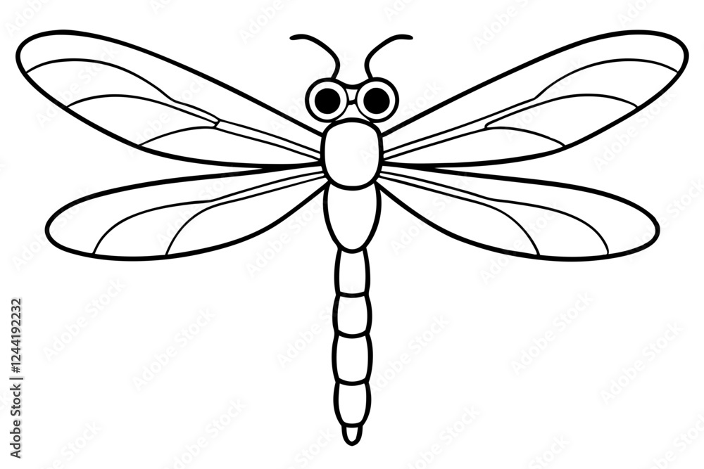 dragonfly silhouette line art vector illustration with a white background dragonfly silhouette line art vector illustration with a white background