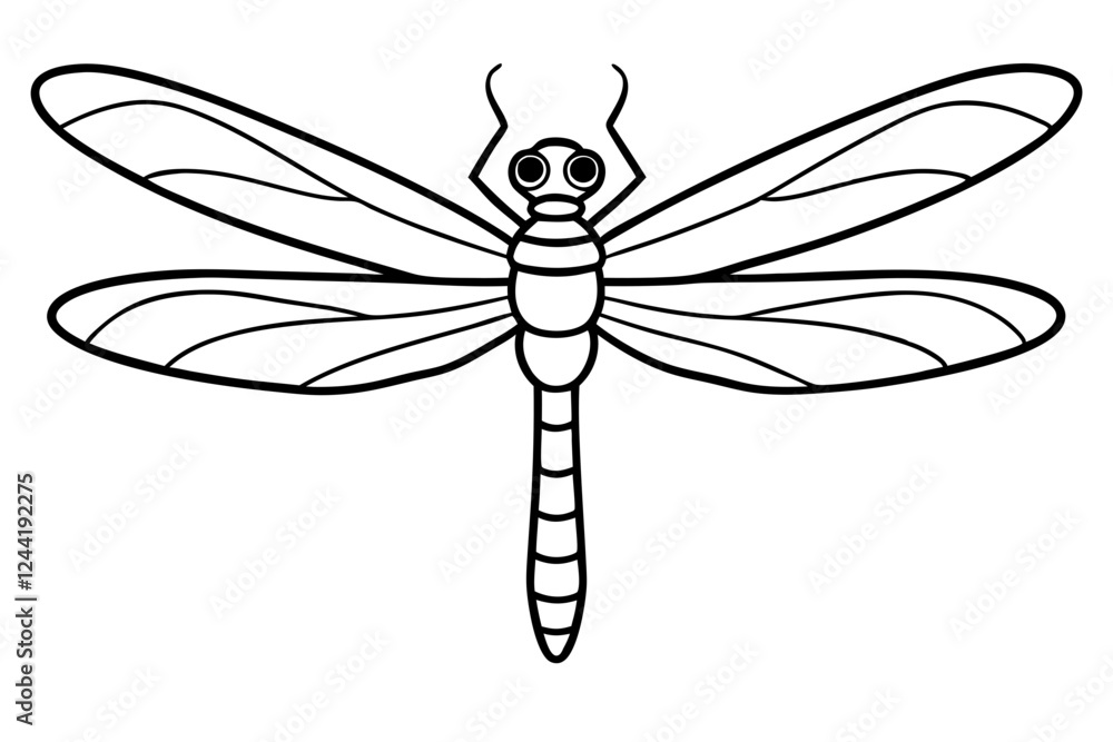dragonfly silhouette line art vector illustration with a white background dragonfly silhouette line art vector illustration with a white background