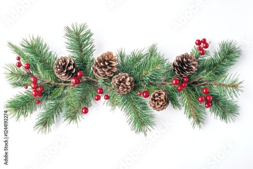Wallpaper Mural Festive Christmas garland with pine cones and berries. Torontodigital.ca