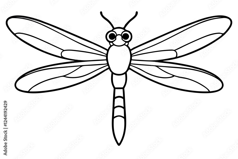 dragonfly silhouette line art vector illustration with a white background dragonfly silhouette line art vector illustration with a white background