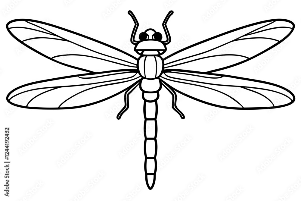 dragonfly silhouette line art vector illustration with a white background dragonfly silhouette line art vector illustration with a white background