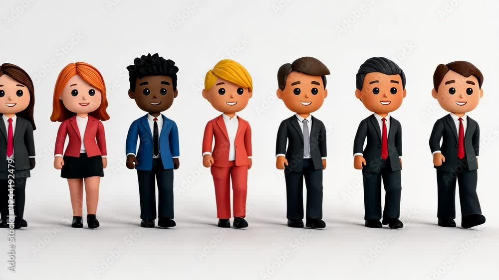 Vector Cartoon Business Team Characters in Office Setting Icons Vector Cartoon Business Team Characters in Office Setting Icons