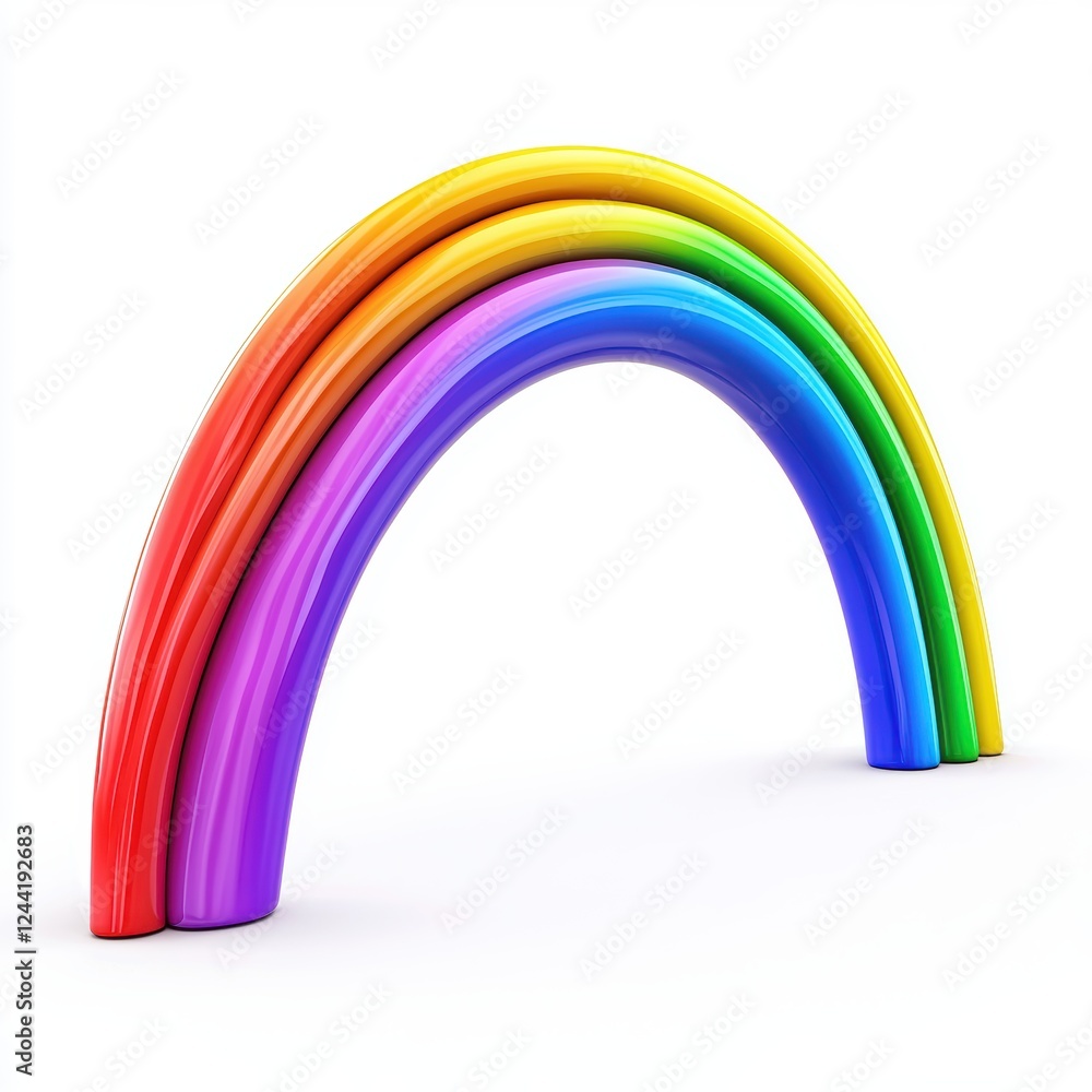 rainbow arching across the sky isolated on white rainbow arching across the sky isolated on white