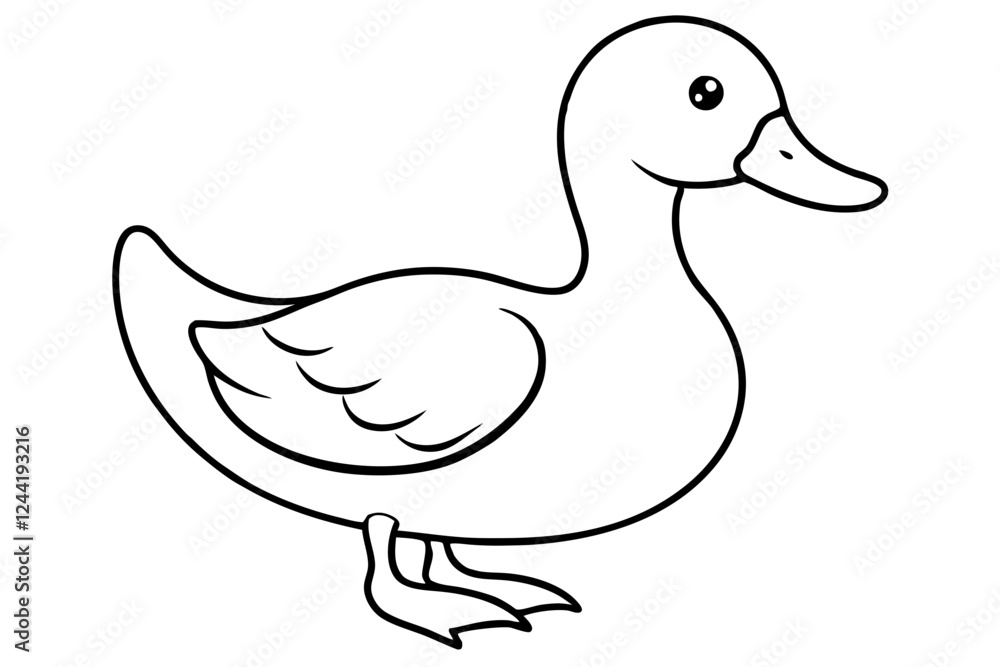 duck silhouette line art vector illustration with a white background duck silhouette line art vector illustration with a white background
