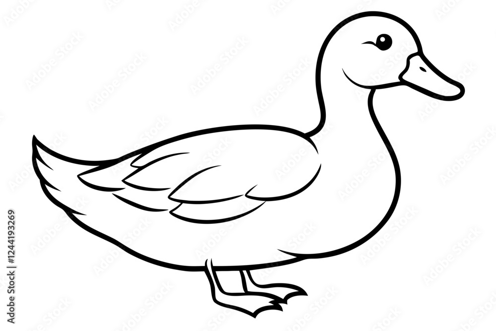 duck silhouette line art vector illustration with a white background duck silhouette line art vector illustration with a white background