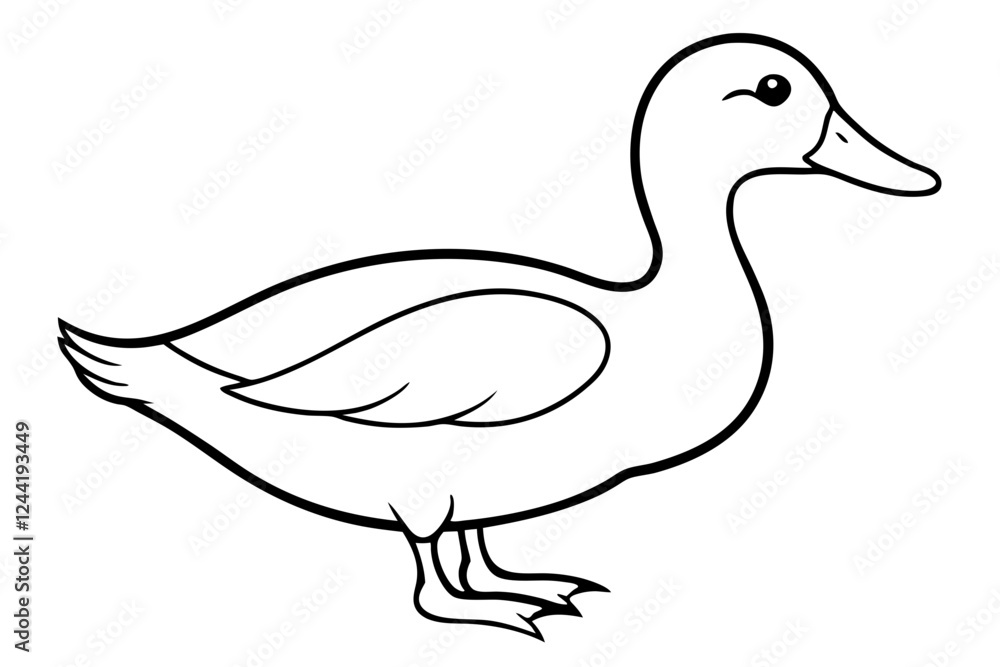 duck silhouette line art vector illustration with a white background duck silhouette line art vector illustration with a white background