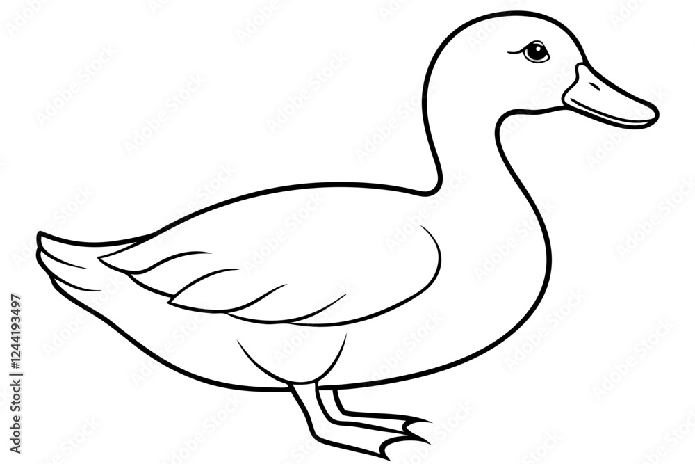 duck silhouette line art vector illustration with a white background duck silhouette line art vector illustration with a white background