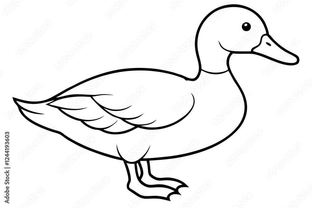 duck silhouette line art vector illustration with a white background duck silhouette line art vector illustration with a white background