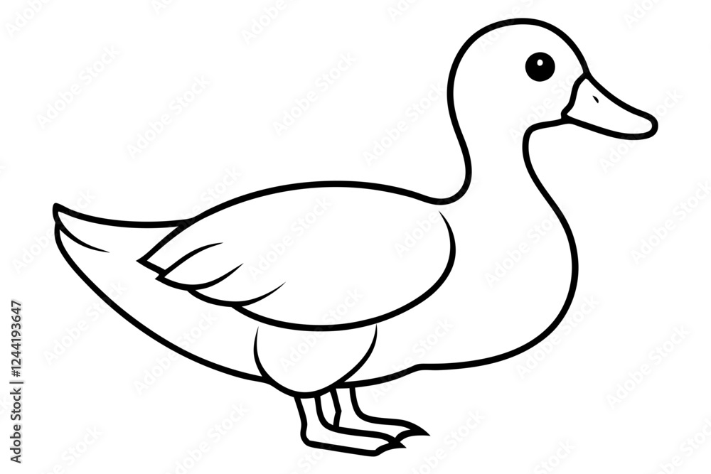duck silhouette line art vector illustration with a white background duck silhouette line art vector illustration with a white background