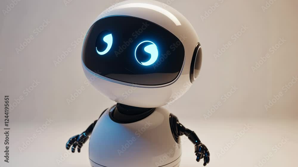 Futuristic 3D Robot Cartoon Character Illustration for Business and Technology Concept Futuristic 3D Robot Cartoon Character Illustration for Business and Technology Concept