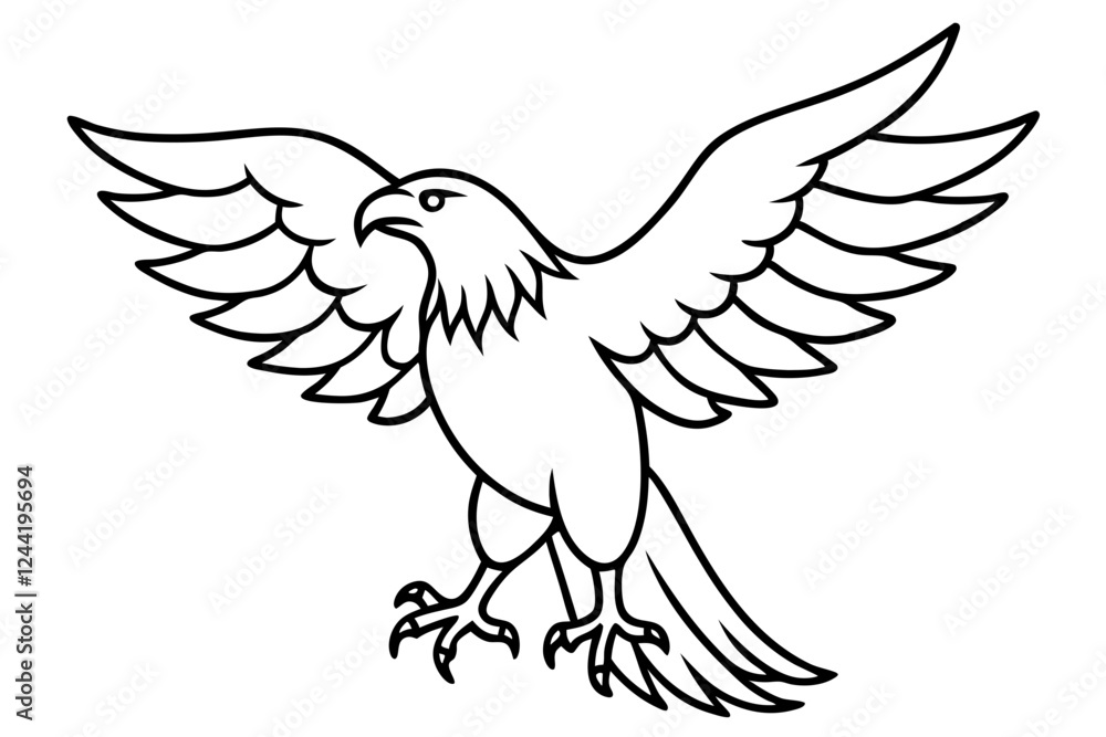eagle silhouette line art vector illustration with a white background eagle silhouette line art vector illustration with a white background