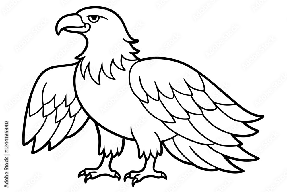 eagle silhouette line art vector illustration with a white background eagle silhouette line art vector illustration with a white background