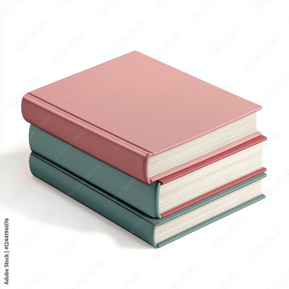 set of three hardcover book mockups, stacked, isolated on white set of three hardcover book mockups, stacked, isolated on white