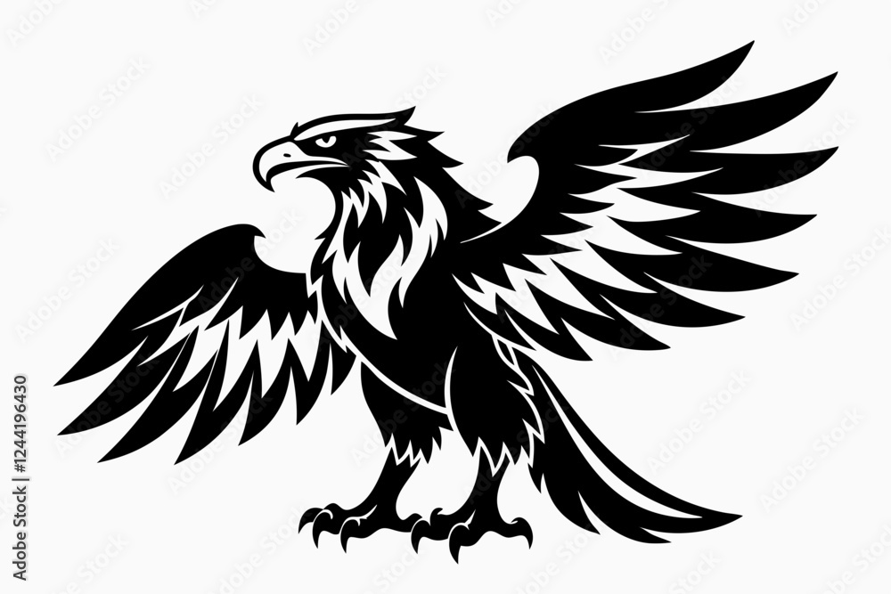 eagle silhouette line art vector illustration with a white background eagle silhouette line art vector illustration with a white background