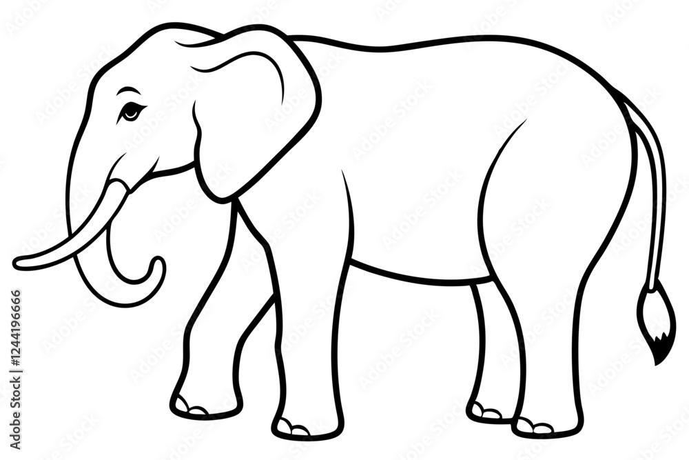 elephant silhouette line art vector illustration with a white background elephant silhouette line art vector illustration with a white background