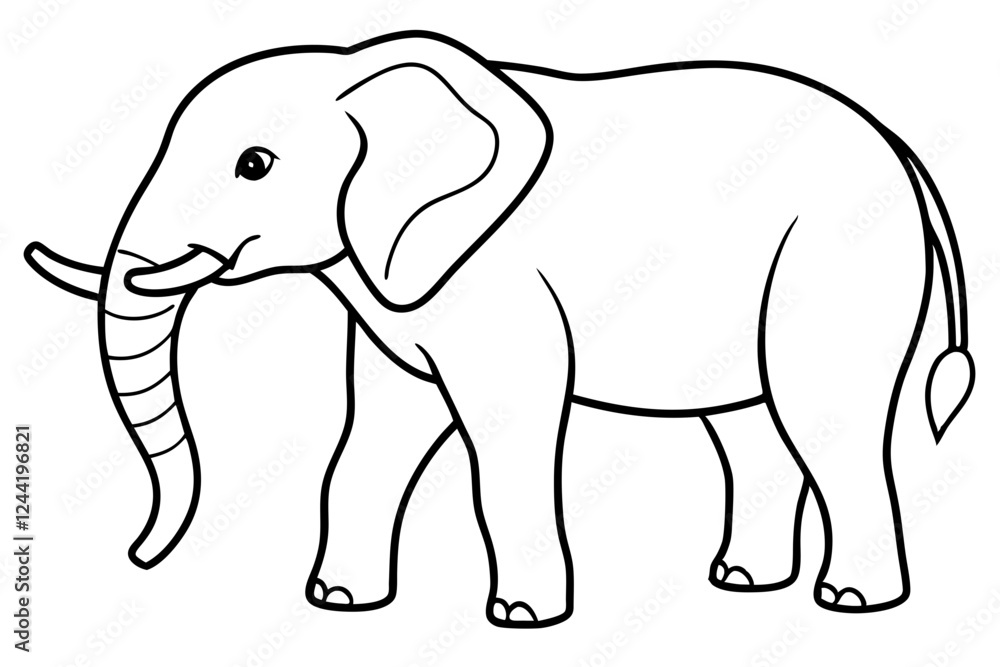 elephant silhouette line art vector illustration with a white background elephant silhouette line art vector illustration with a white background