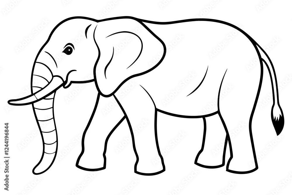 elephant silhouette line art vector illustration with a white background elephant silhouette line art vector illustration with a white background