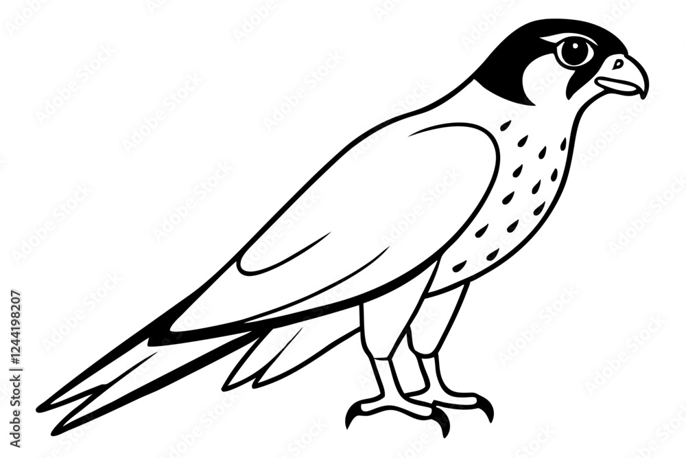 falcon silhouette line art vector illustration with a white background falcon silhouette line art vector illustration with a white background
