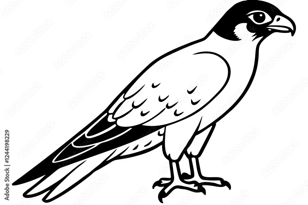 falcon silhouette line art vector illustration with a white background falcon silhouette line art vector illustration with a white background
