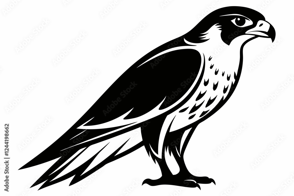 falcon silhouette line art vector illustration with a white background falcon silhouette line art vector illustration with a white background