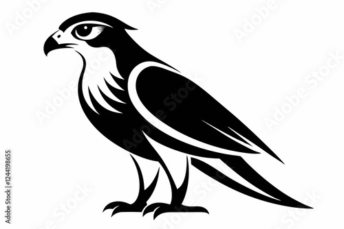 Wallpaper Mural falcon silhouette line art vector illustration with a white background Torontodigital.ca