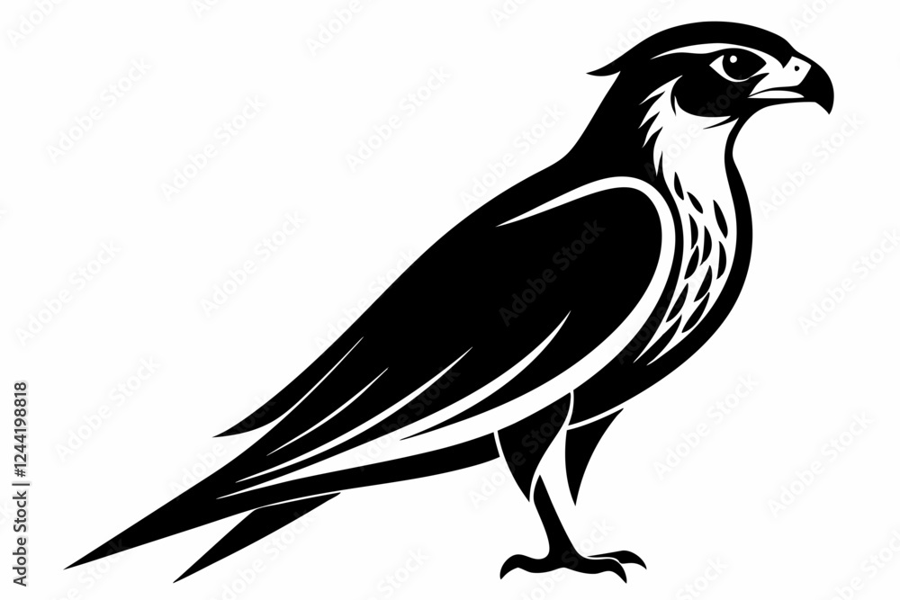 falcon silhouette line art vector illustration with a white background falcon silhouette line art vector illustration with a white background