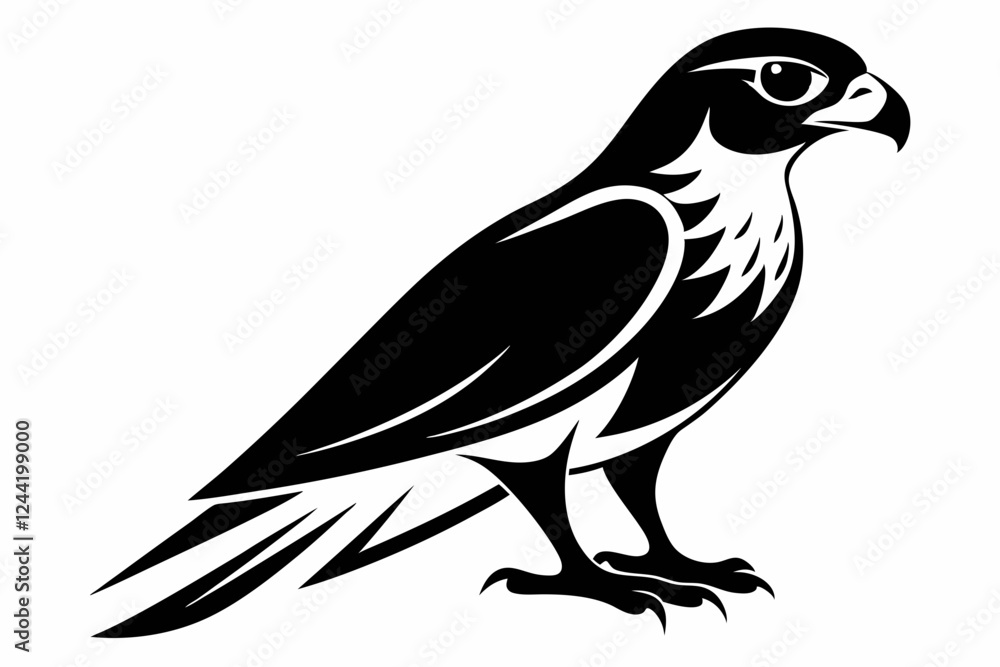 falcon silhouette line art vector illustration with a white background falcon silhouette line art vector illustration with a white background