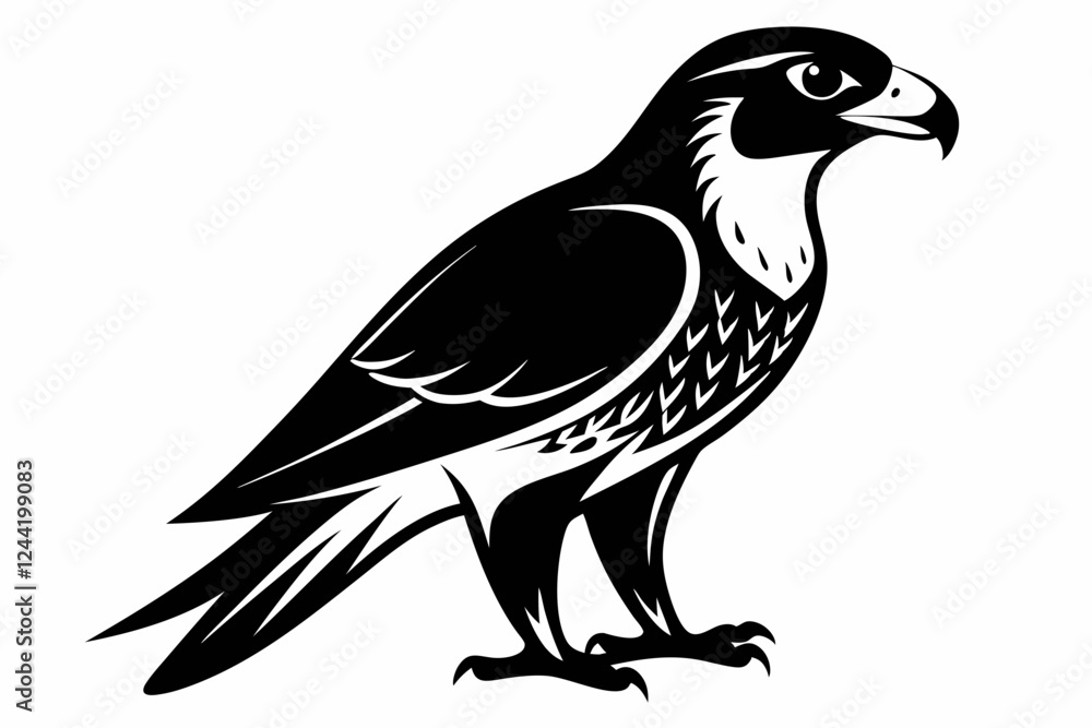 falcon silhouette line art vector illustration with a white background falcon silhouette line art vector illustration with a white background