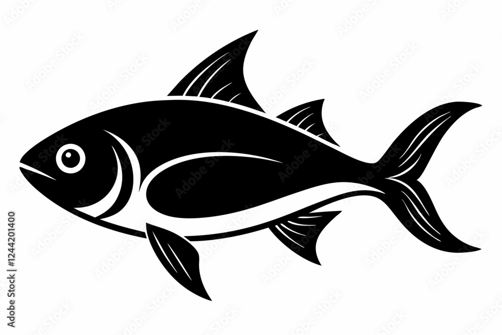 fish silhouette line art vector illustration with a white background fish silhouette line art vector illustration with a white background