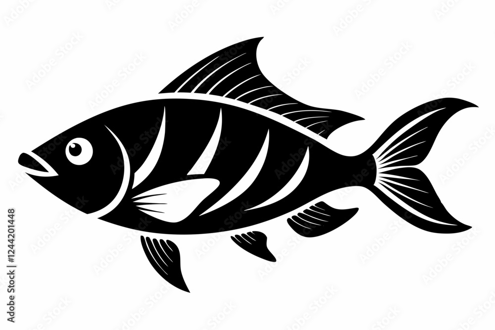 fish silhouette line art vector illustration with a white background fish silhouette line art vector illustration with a white background