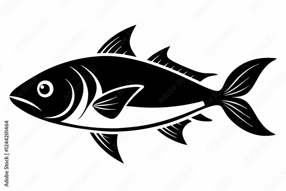 fish silhouette line art vector illustration with a white background fish silhouette line art vector illustration with a white background