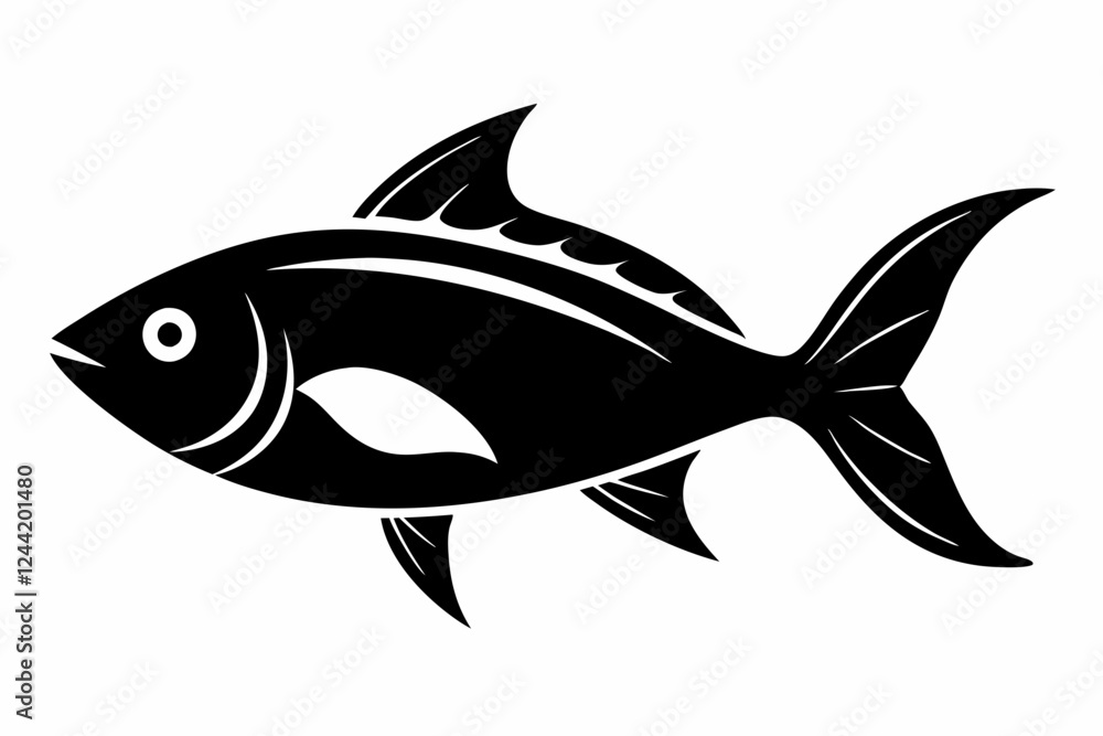 fish silhouette line art vector illustration with a white background fish silhouette line art vector illustration with a white background