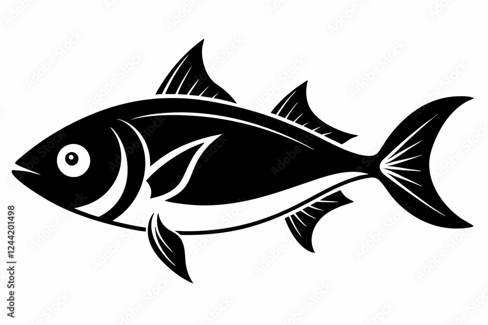 fish silhouette line art vector illustration with a white background fish silhouette line art vector illustration with a white background