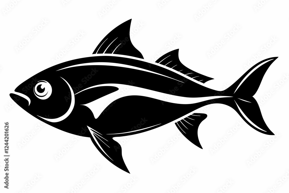 fish silhouette line art vector illustration with a white background fish silhouette line art vector illustration with a white background