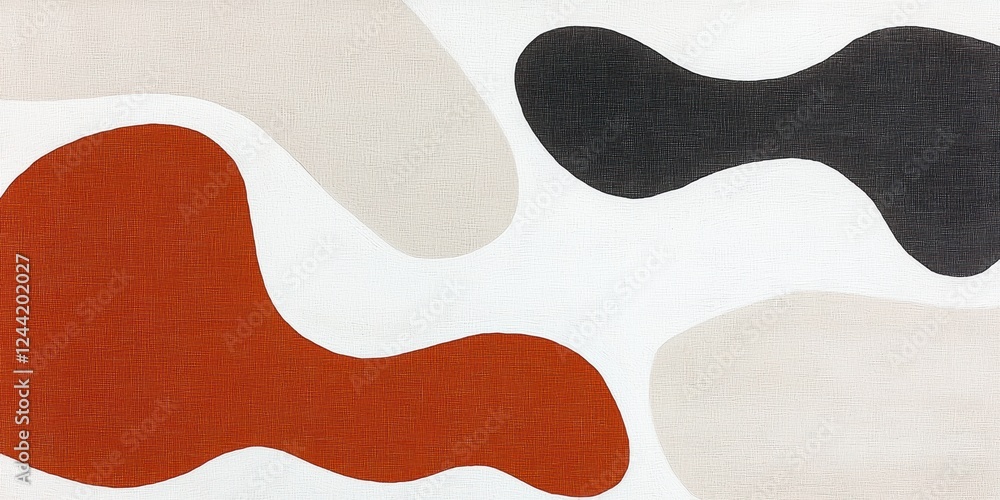 Abstract Colorful Shapes Intertwining, Modern Art Background with Earthy Tones and Minimalist Style Abstract Colorful Shapes Intertwining, Modern Art Background with Earthy Tones and Minimalist Style