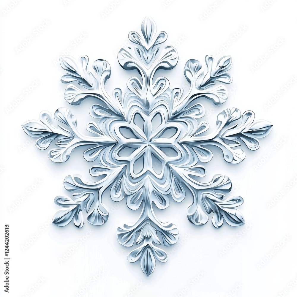 snowflake with intricate details, isolated on white snowflake with intricate details, isolated on white