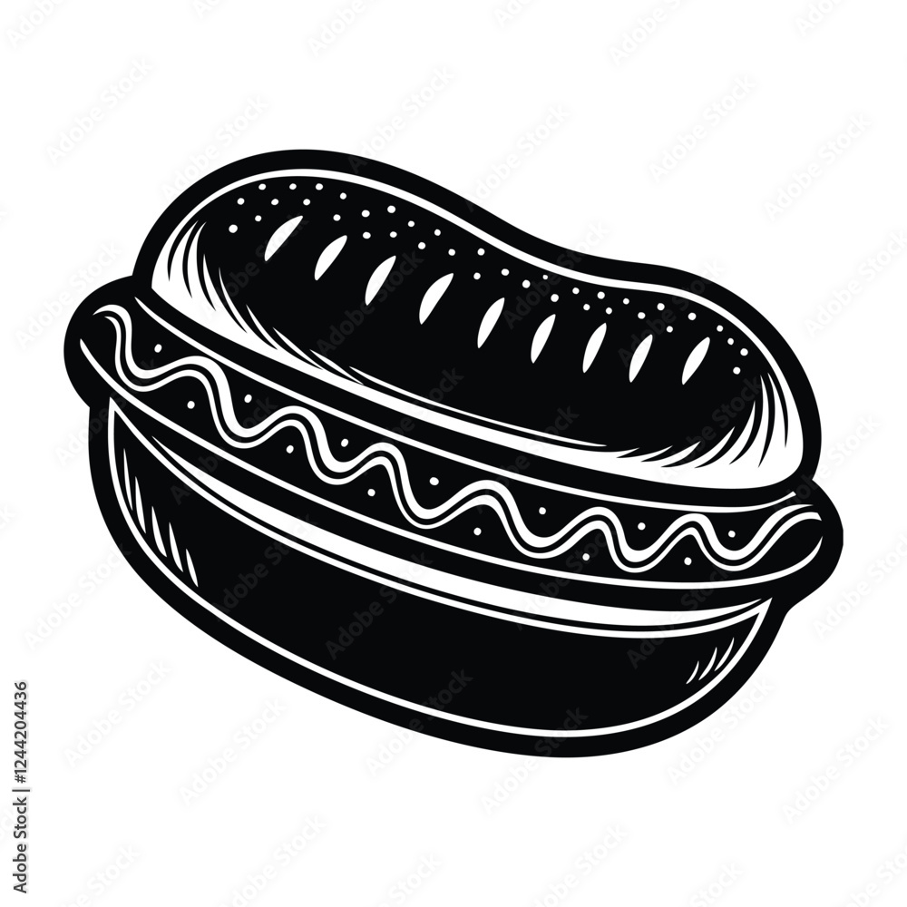 vactor illustration of a Sausage in a burn vactor illustration of a Sausage in a burn