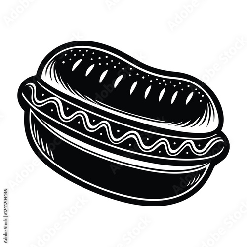 vactor illustration of a Sausage in a burn