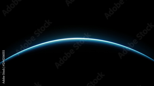 Mysterious dark planet with a glowing horizon