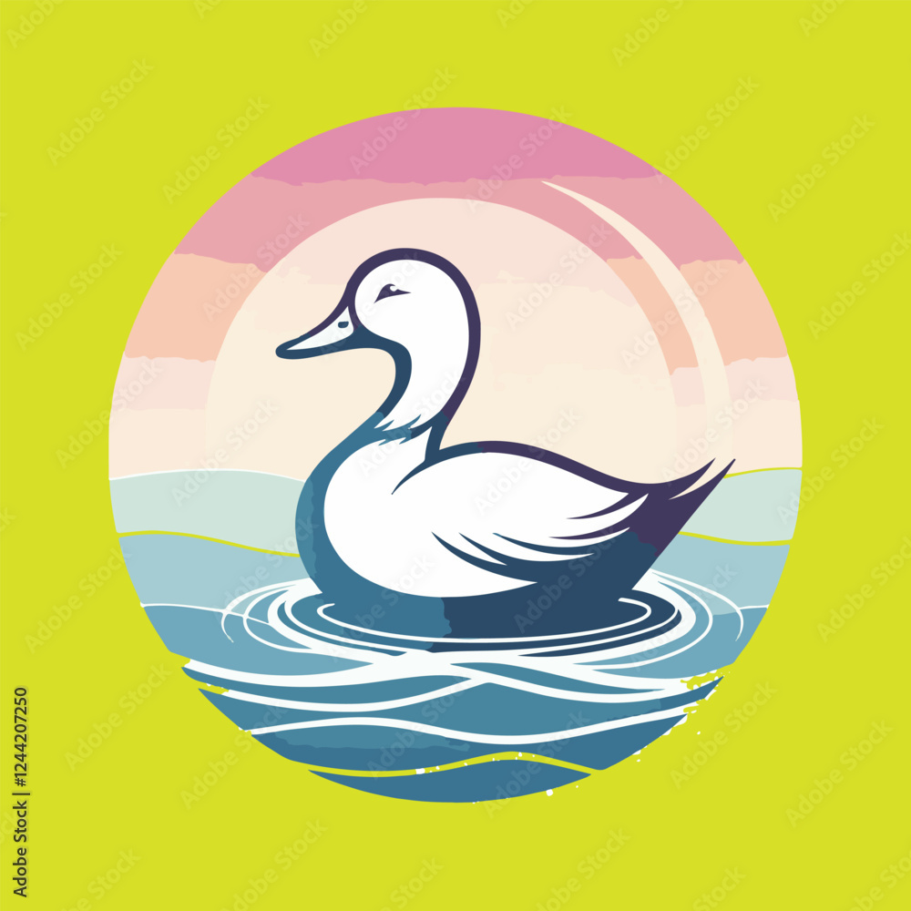 Fototapeta premium duck animal abstract gradient logo
