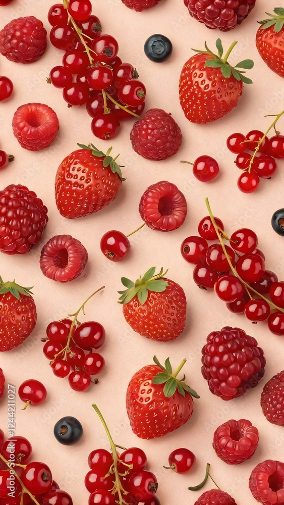 Assorted fresh berries on a light background. Assorted fresh berries on a light background.