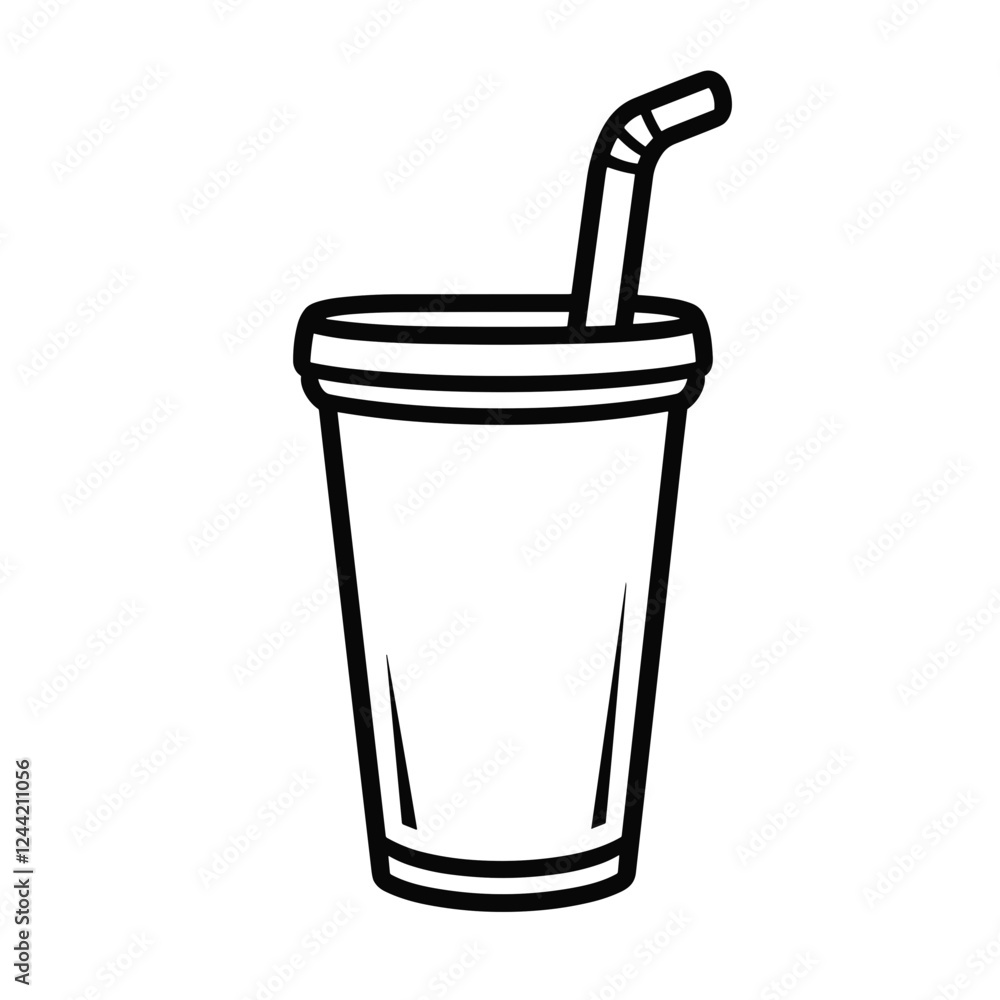 Illustration of a drink cup with straw Illustration of a drink cup with straw